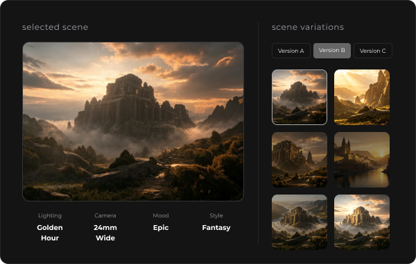 Scene exploration workspace preview