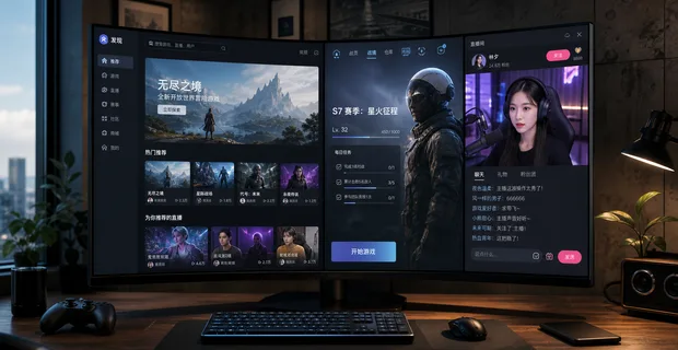 网页、游戏与直播界面