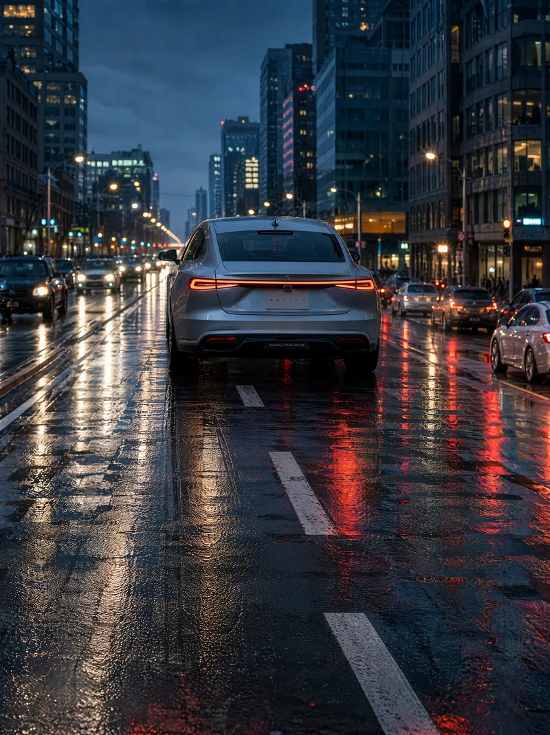 Autonomous car driving in rainy traffic