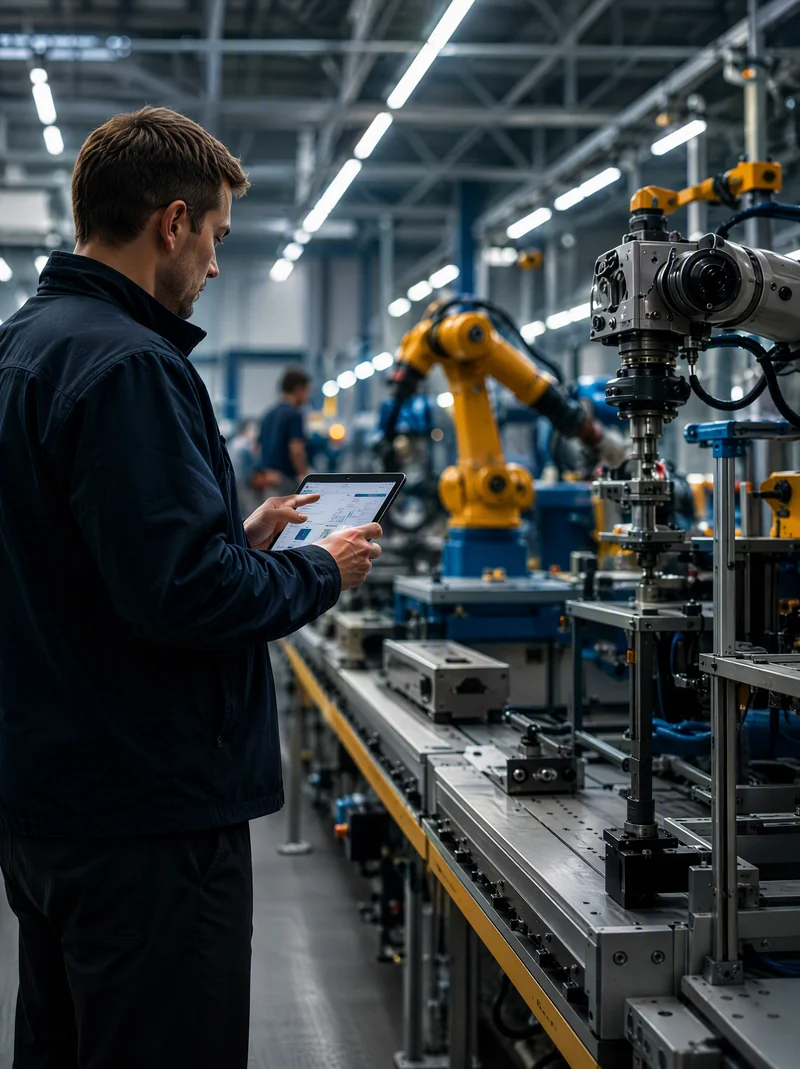 Engineer training industrial robots