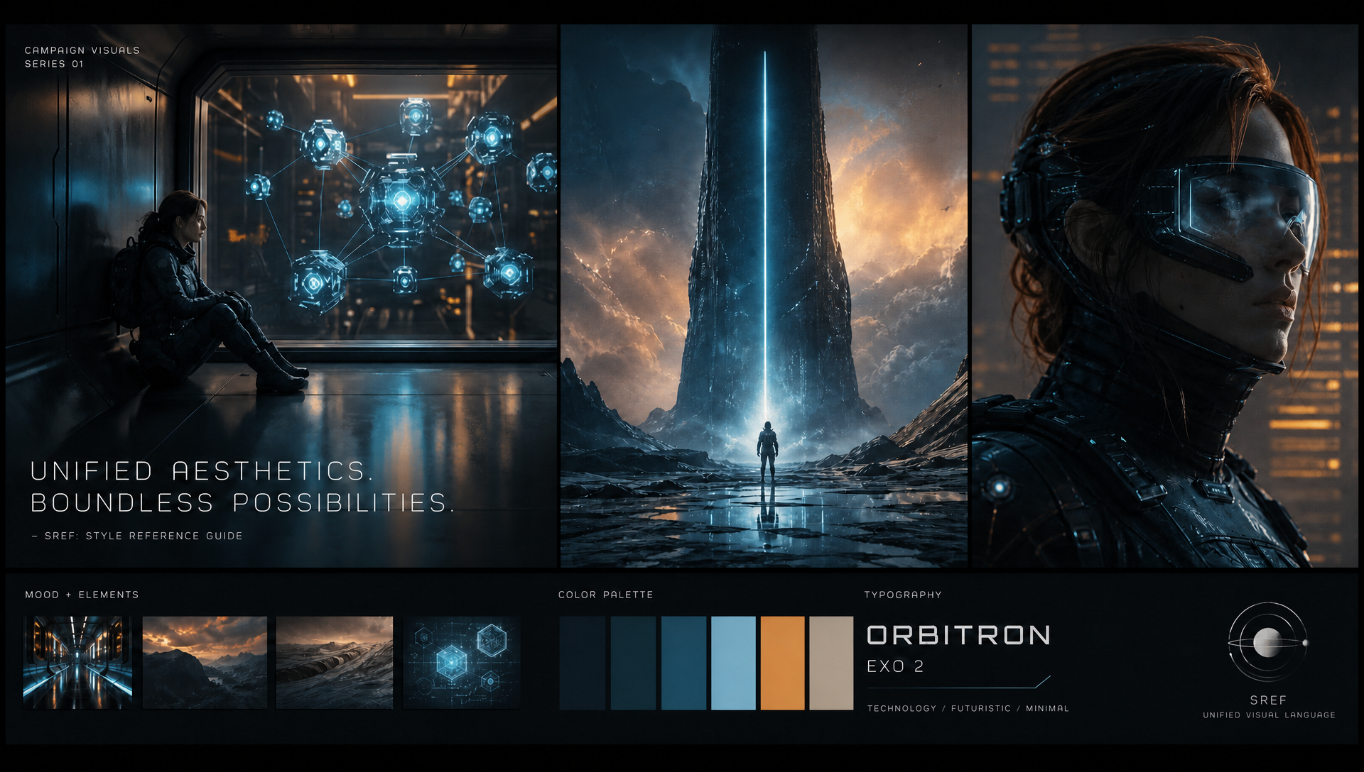 Style-referenced futuristic campaign board