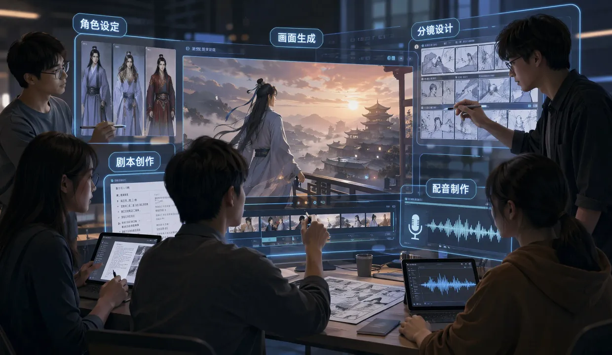 多人协同真人短剧与漫剧场景示例