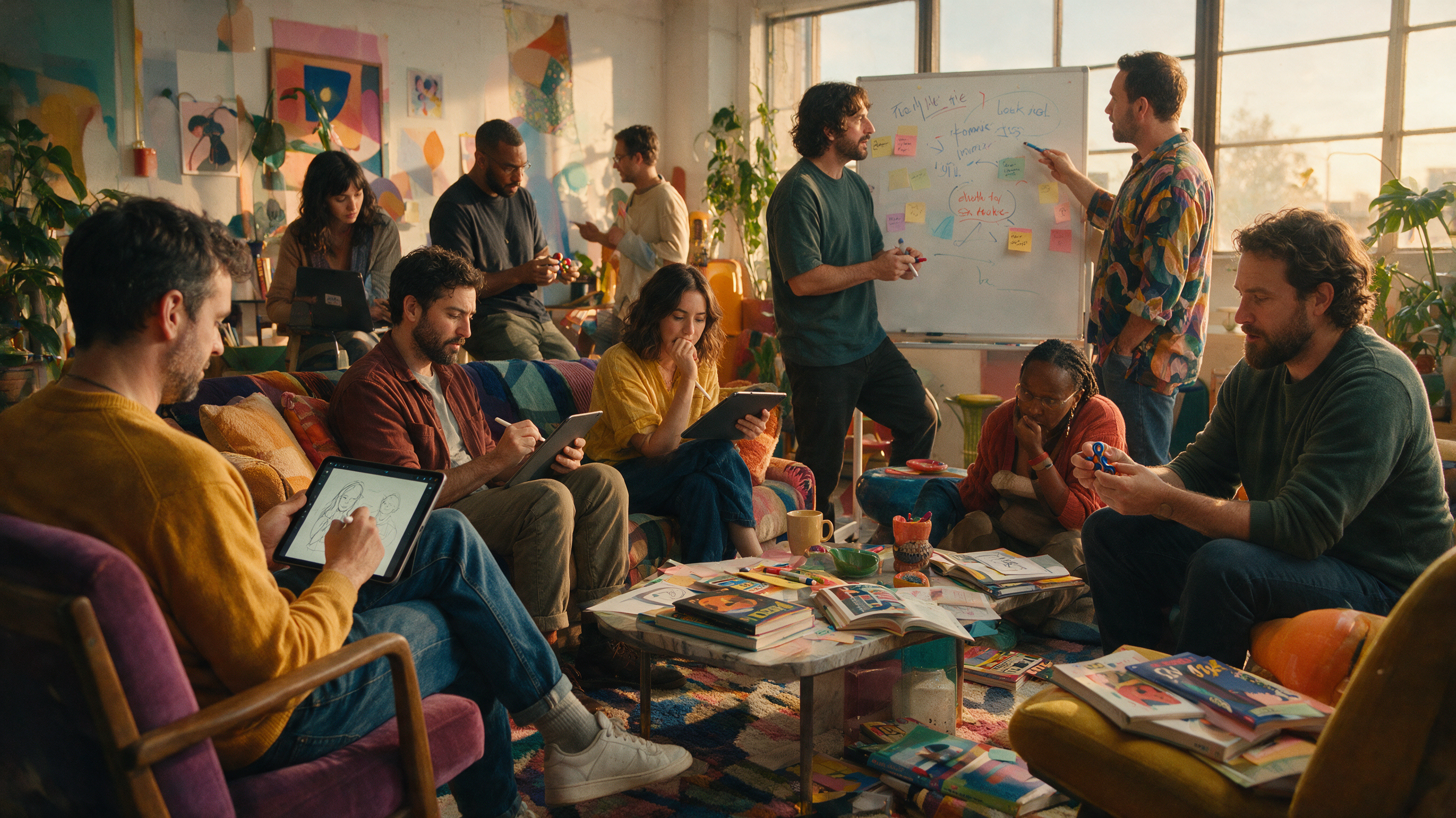 Agency team delivering ad creative work