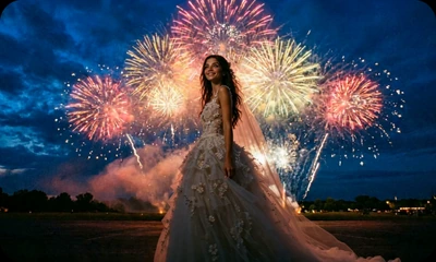 Fireworks effect cinematic shot template preview