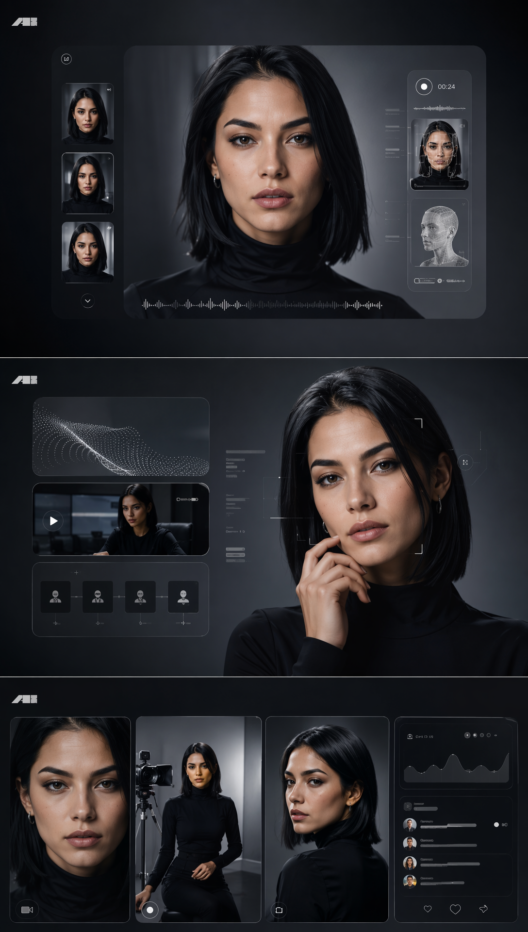 Character reference panels for social videos