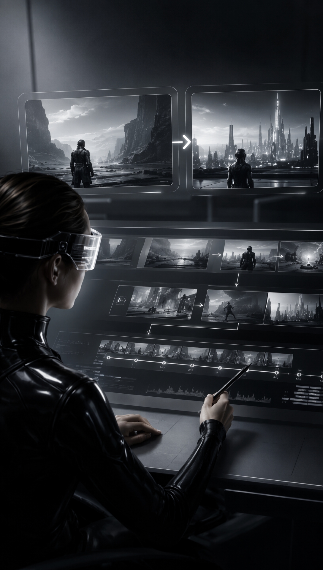 Shot planning interface with cinematic frames