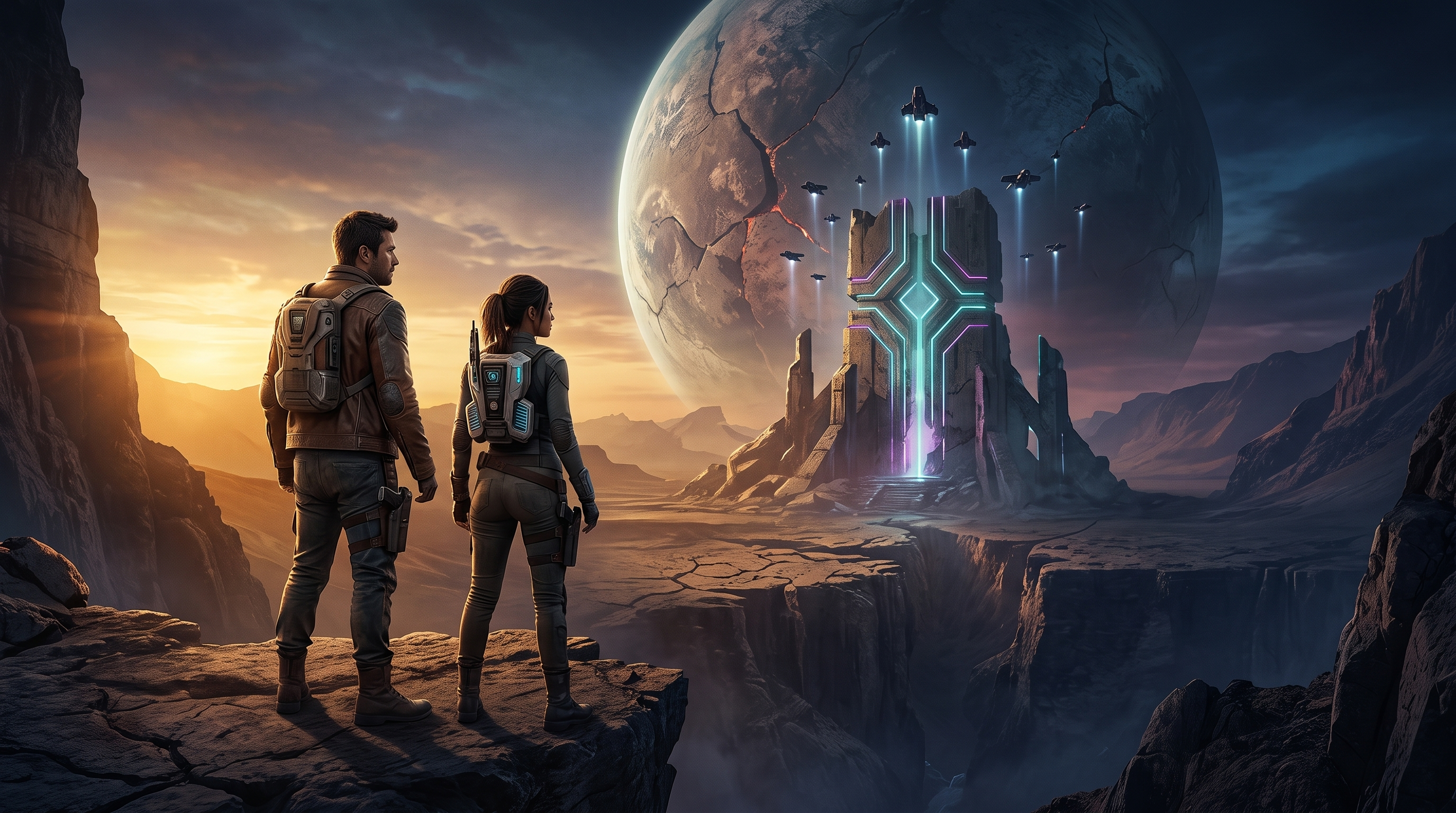 Cinematic science fiction key art