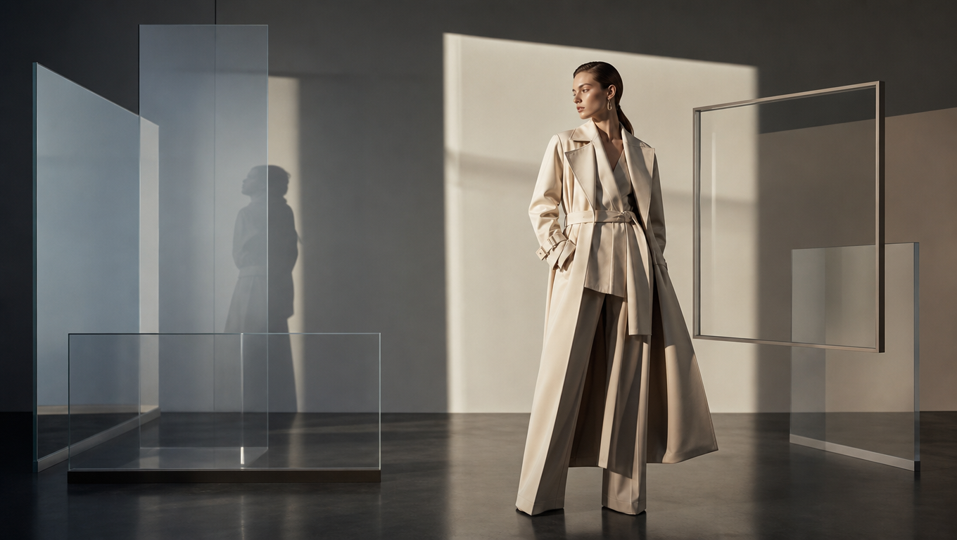 Editorial fashion portrait in a modern interior