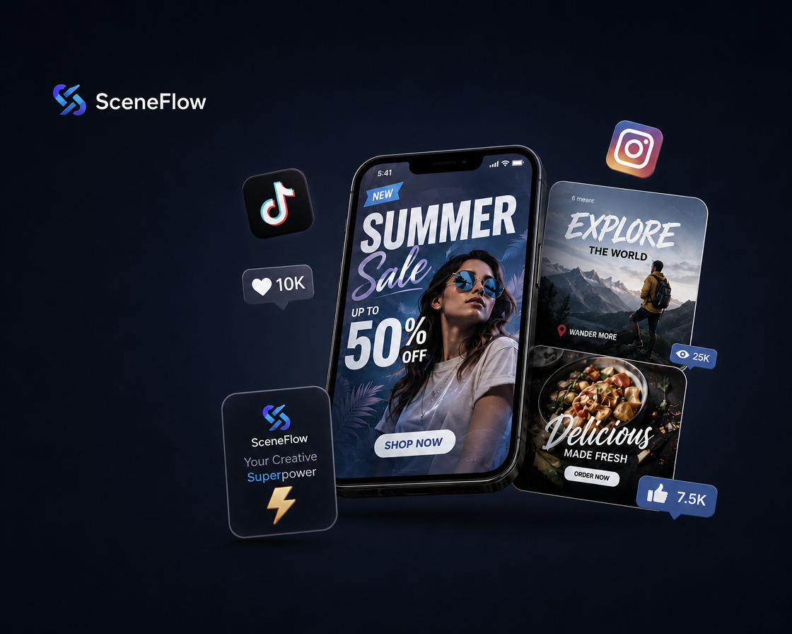 Colorful social media advertising campaign