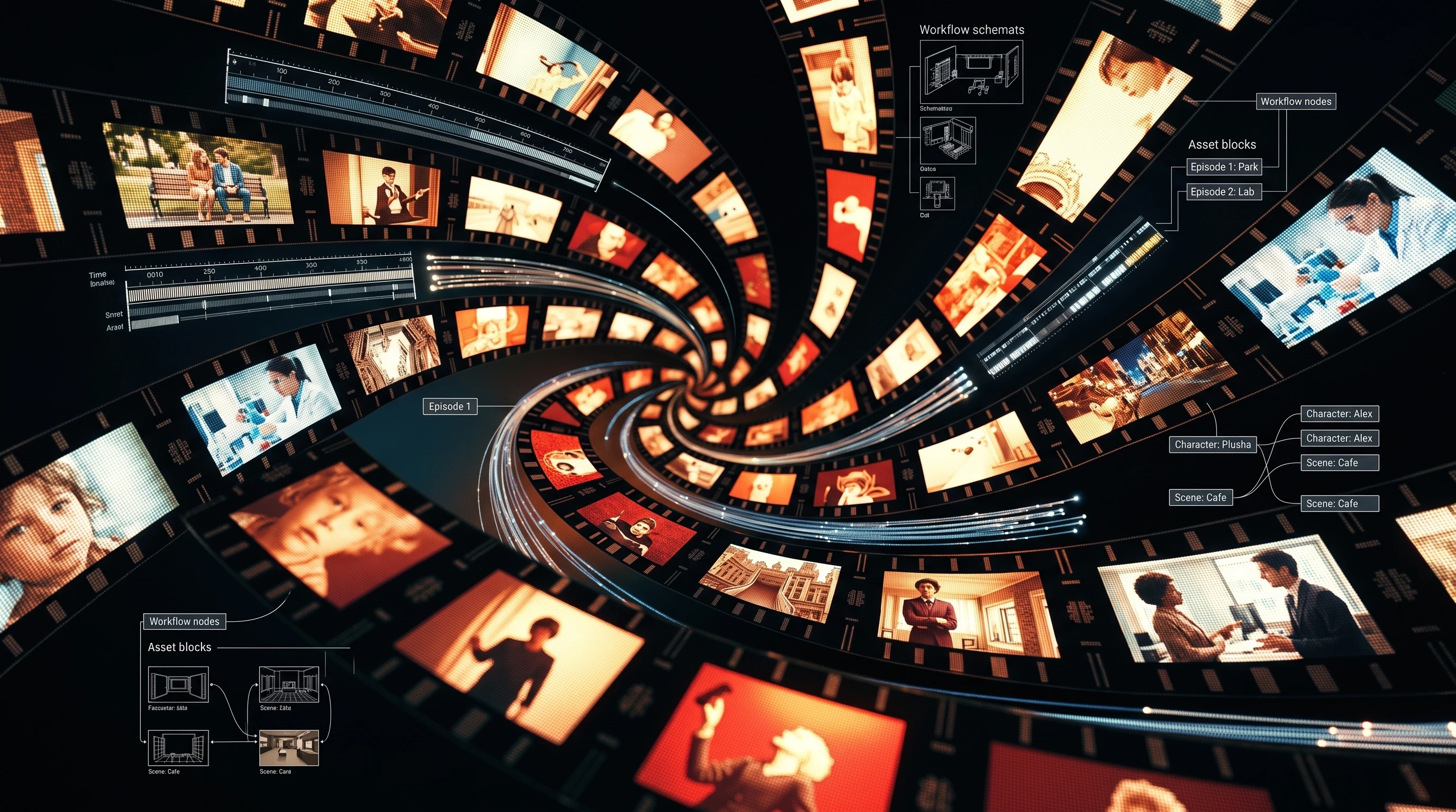Live-action shorts and AI dramas workflow templates