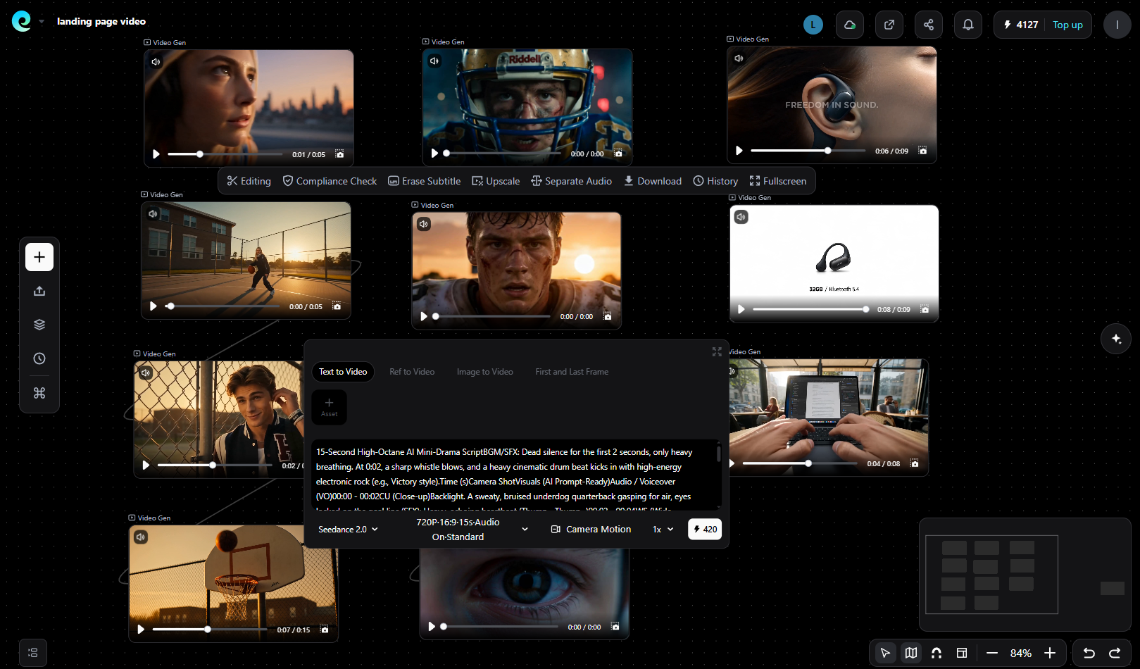 Pixmax AI video generator workspace