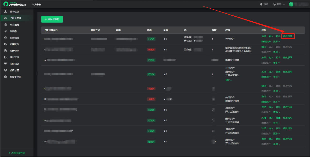  瑞云效果图用户子账号创建教程