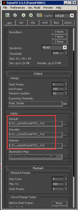 FumeFX缓存文件丢失