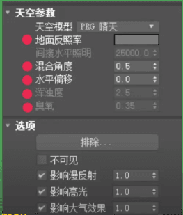Vray渲染太阳光设置参数