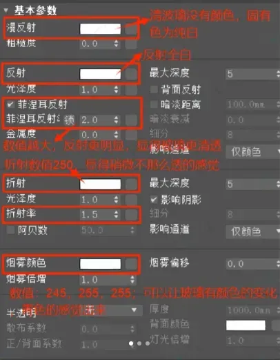 玻璃材质设置参数