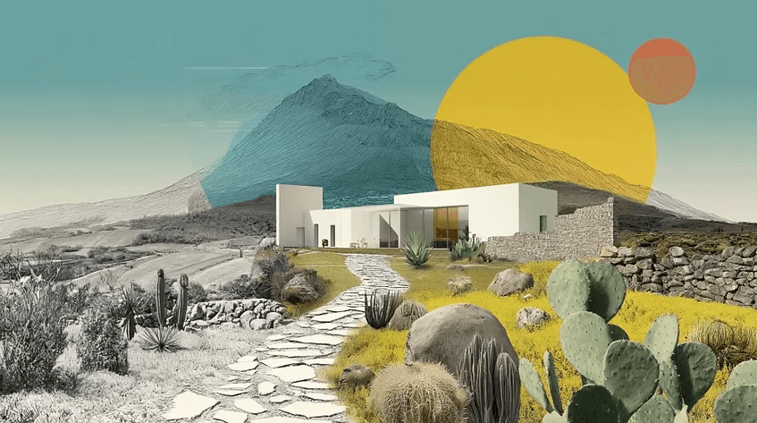 建筑效果图：拼贴风格