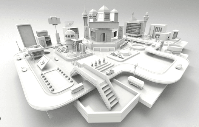 白模风格：建筑渲染