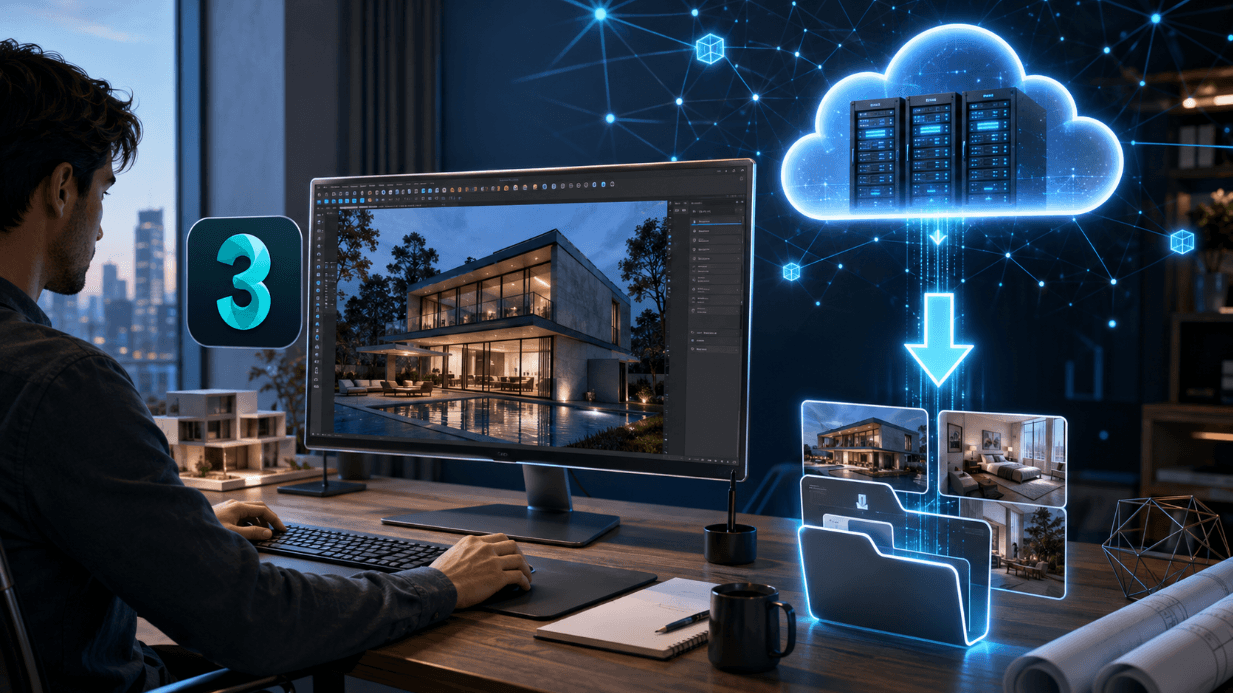 3ds Max 云渲染后怎么下载文件？