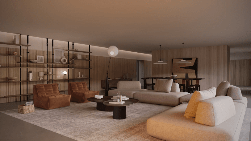 室内客厅照片级渲染效果图