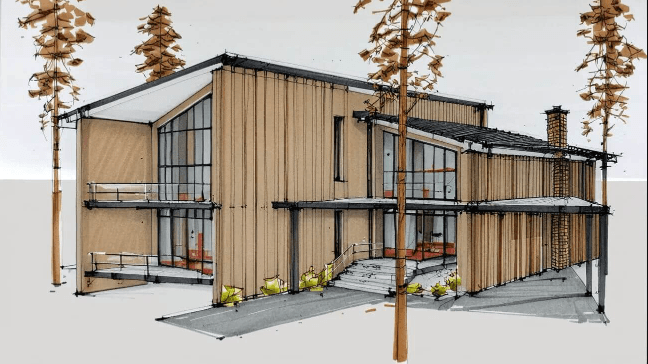 马克笔风格：建筑渲染