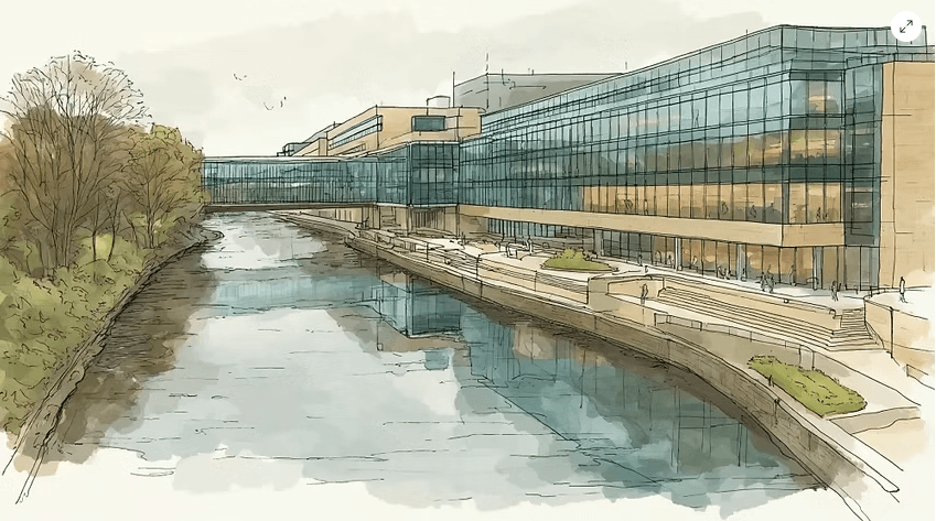 建筑效果图：水彩画风风格